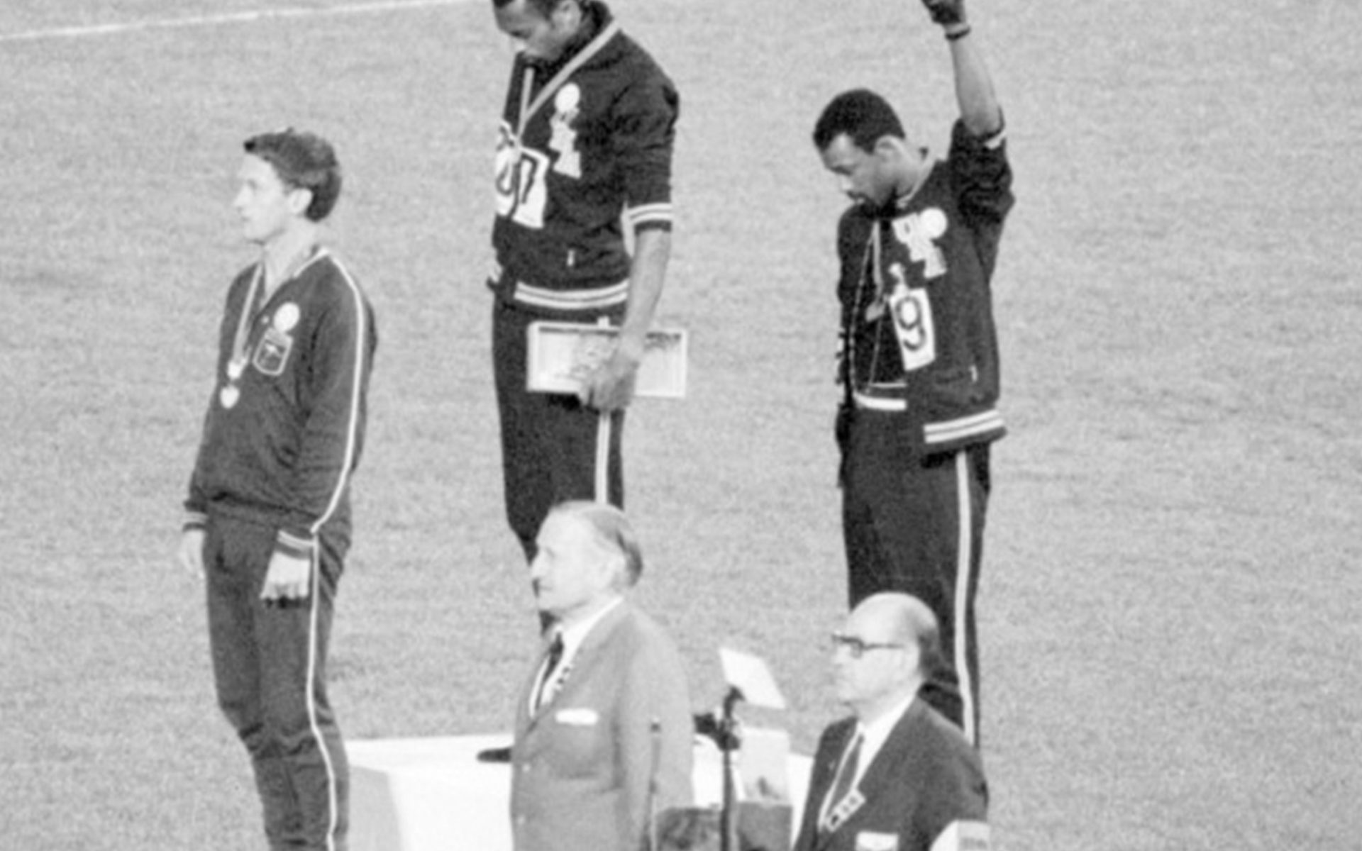 Two black Olympians on the winner