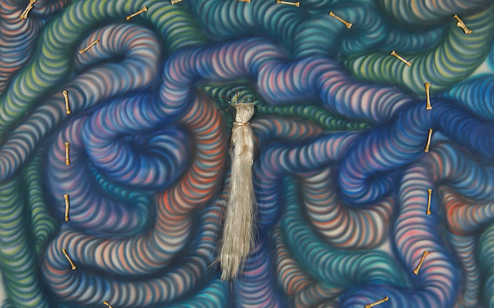 Ritual, 1970–1971, by Carlos Villa (American, 1936–2013). Mixed media on unstretched canvas. H. 97 in. x W. 94 in. x D. 4 in. Estate of Carlos Villa. Photography © Estate of Carlos Villa. Photograph by Jay Jones.