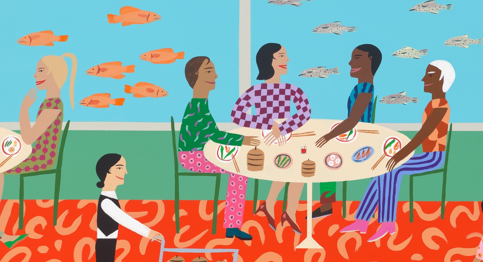 "Community Feast" mural by Chelsea Ryoko Wong