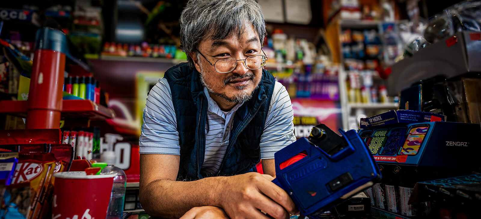 Ins Choi on the set of "Kim